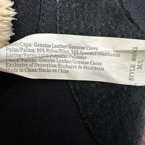 Isotoner Gloves Women Black Leather M/L Stretch Touchscreen Fuzzy Lining - Picture 8 of 8